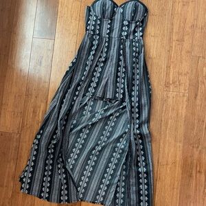 Black and White Strapless Dress